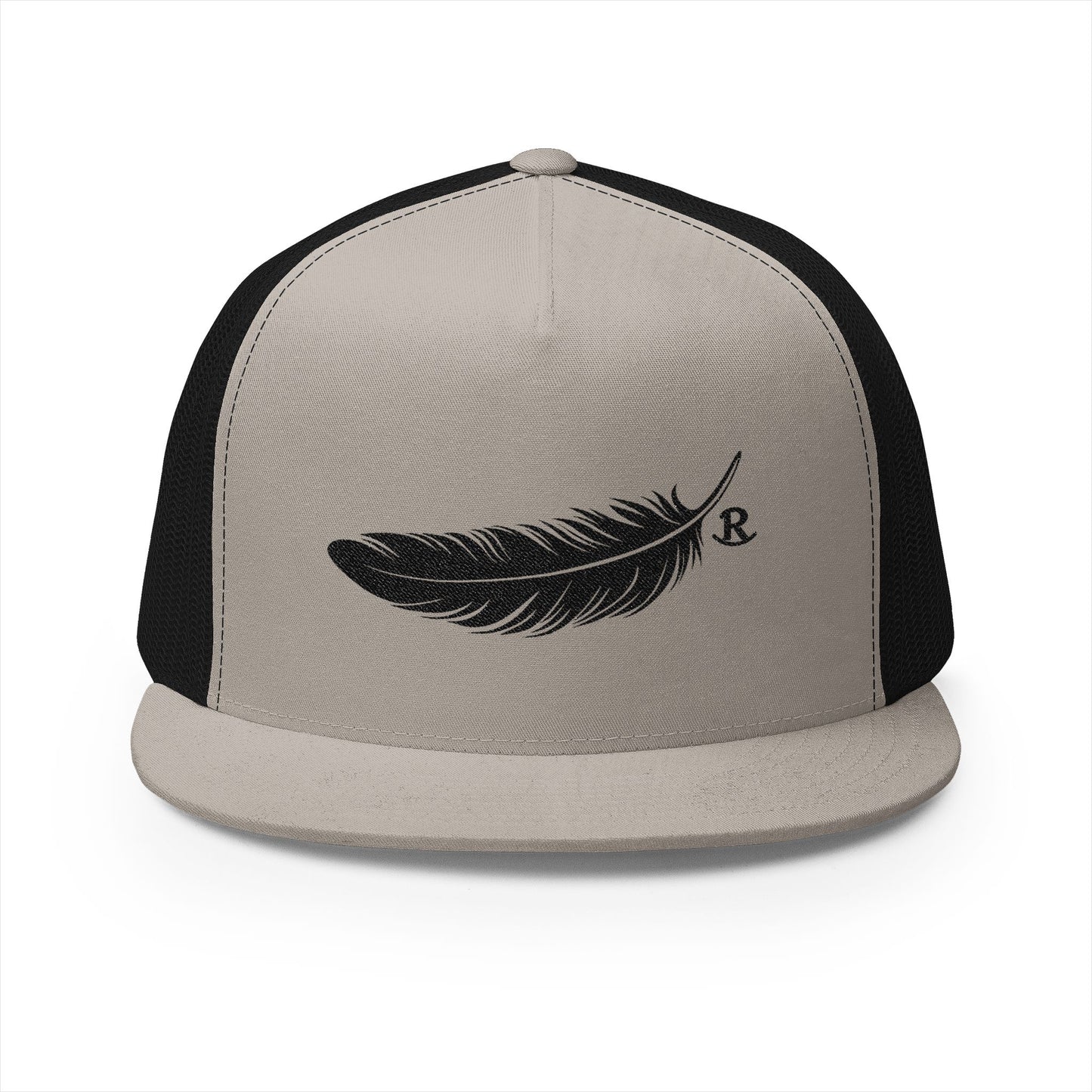 Feather Logo Trucker Cap - Rockin' R Hat Co (Embroidered)
