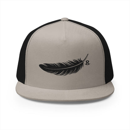 Feather Logo Trucker Cap - Rockin' R Hat Co (Embroidered)