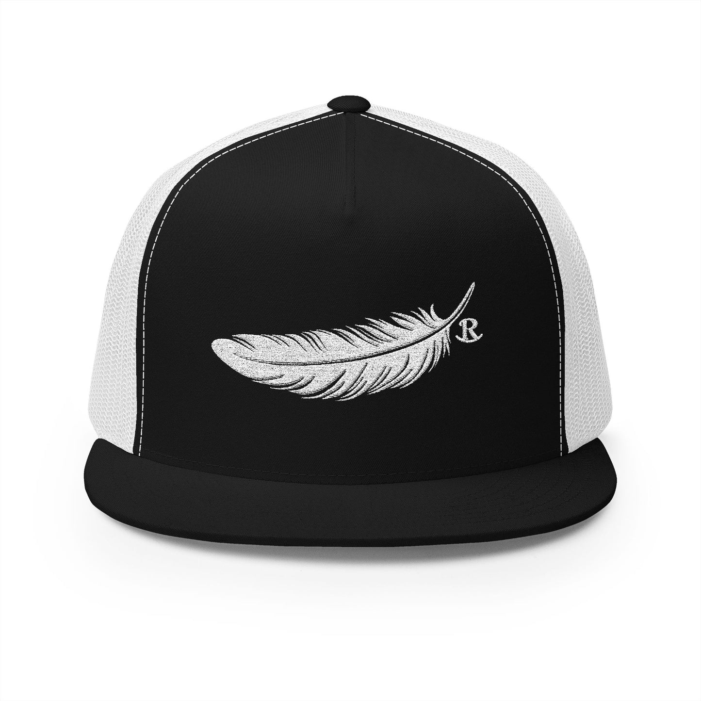 Feather Logo Trucker Cap - Rockin' R Hat Co (Embroidered)